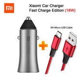 Original Xiaomi Car Charger Mi Quick Charge 18W QC 3.0 Dual USB  Max 36W 5V/3A 9V 2A Metal For iPhone Samsung Huawei oppo vivo