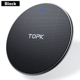 TOPK Wireless Charger for iPhone Xs Max X 8 Plus 10W Fast Charging Pad for Samsung Note 9 Note 8 S10 Plus