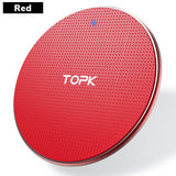 TOPK Wireless Charger for iPhone Xs Max X 8 Plus 10W Fast Charging Pad for Samsung Note 9 Note 8 S10 Plus