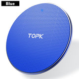 TOPK Wireless Charger for iPhone Xs Max X 8 Plus 10W Fast Charging Pad for Samsung Note 9 Note 8 S10 Plus