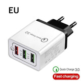 Universal 18 W USB Quick charge 3.0 5V 3A for iphone 6 7 8 EU/US Plug Mobile Phone Fast charger charging for Samsug s8 s9 Huawei