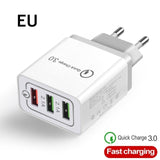 Universal 18 W USB Quick charge 3.0 5V 3A for iphone 6 7 8 EU/US Plug Mobile Phone Fast charger charging for Samsug s8 s9 Huawei