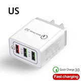 Universal 18 W USB Quick charge 3.0 5V 3A for iphone 6 7 8 EU/US Plug Mobile Phone Fast charger charging for Samsug s8 s9 Huawei