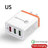 Universal 18 W USB Quick charge 3.0 5V 3A for iphone 6 7 8 EU/US Plug Mobile Phone Fast charger charging for Samsug s8 s9 Huawei