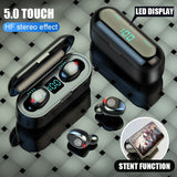 5.0 Bluetooth Wireless Earphone F9 TWS Wireless Bluetooth LED Display With 2000mAh Power Bank Headset With Microphone