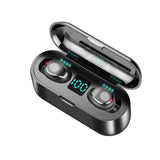 5.0 Bluetooth Wireless Earphone F9 TWS Wireless Bluetooth LED Display With 2000mAh Power Bank Headset With Microphone