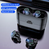 Wireless Headphones IPX7 Waterproof Touch Control 8D TWS Bluetooth 5.0 Stereo Earbuds Sports Earphones Headsets with Microphone