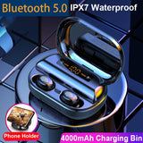 V11 TWS Bluetooth 5.0 Headphones Wireless Earphone 9D Stereo IPX7 Waterproof Earbuds With 4000mAh Charing Case LED Display Elair