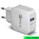 18W Phone USB Charger Quick Charge 3.0 Fast Mobile Phone Charger USB Adapter for HTC M8 M8 SONY XZ/ XZ Premium LG G5 G6 V20 V30