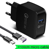 18W Phone USB Charger Quick Charge 3.0 Fast Mobile Phone Charger USB Adapter for HTC M8 M8 SONY XZ/ XZ Premium LG G5 G6 V20 V30